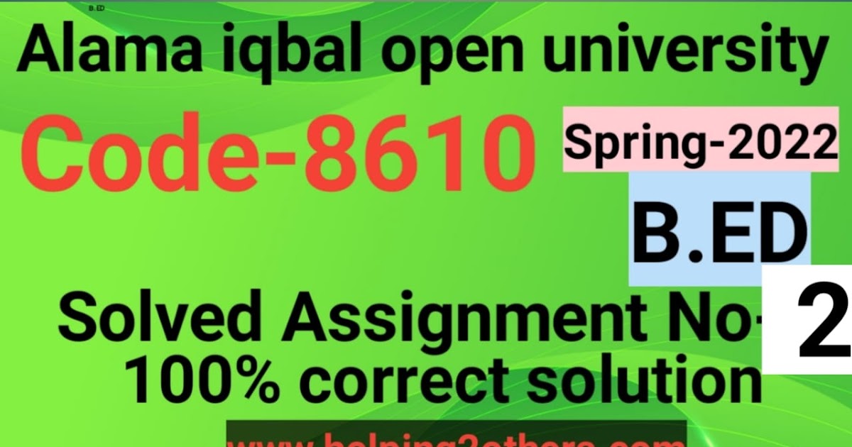 8610 solved assignment spring 2022